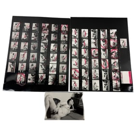 Vintage Fetish Bondage Fetish Nude Pin Up Magazine Contact Sheet Photo with Negatives Asian Woman