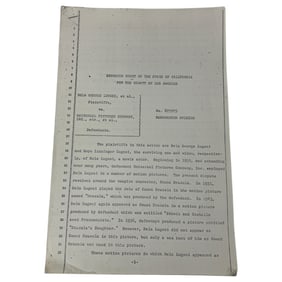 Vintage Movie Script From Dracula