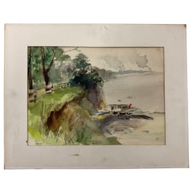Vintage Painting titled Perry Park, by E Goldstein