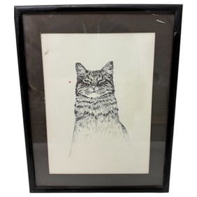 Rabindra Danks Lithograph of a Cat