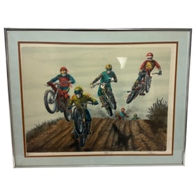Glen Fortune Banse Moto X Motorcycle Signed Limited Edition Lithograph AP