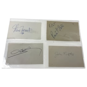 Vintage Authentic Signed 3"x5" Index Cards