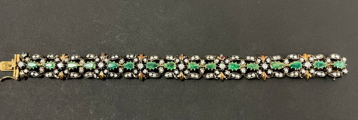 18th Century Gold Diamond Emerald Bracelet Edward Dean Museum