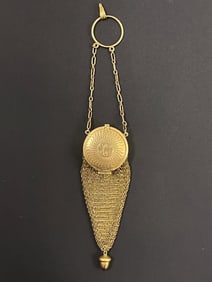 Antique Victorian 14K Gold Minaudiere Mesh Purse