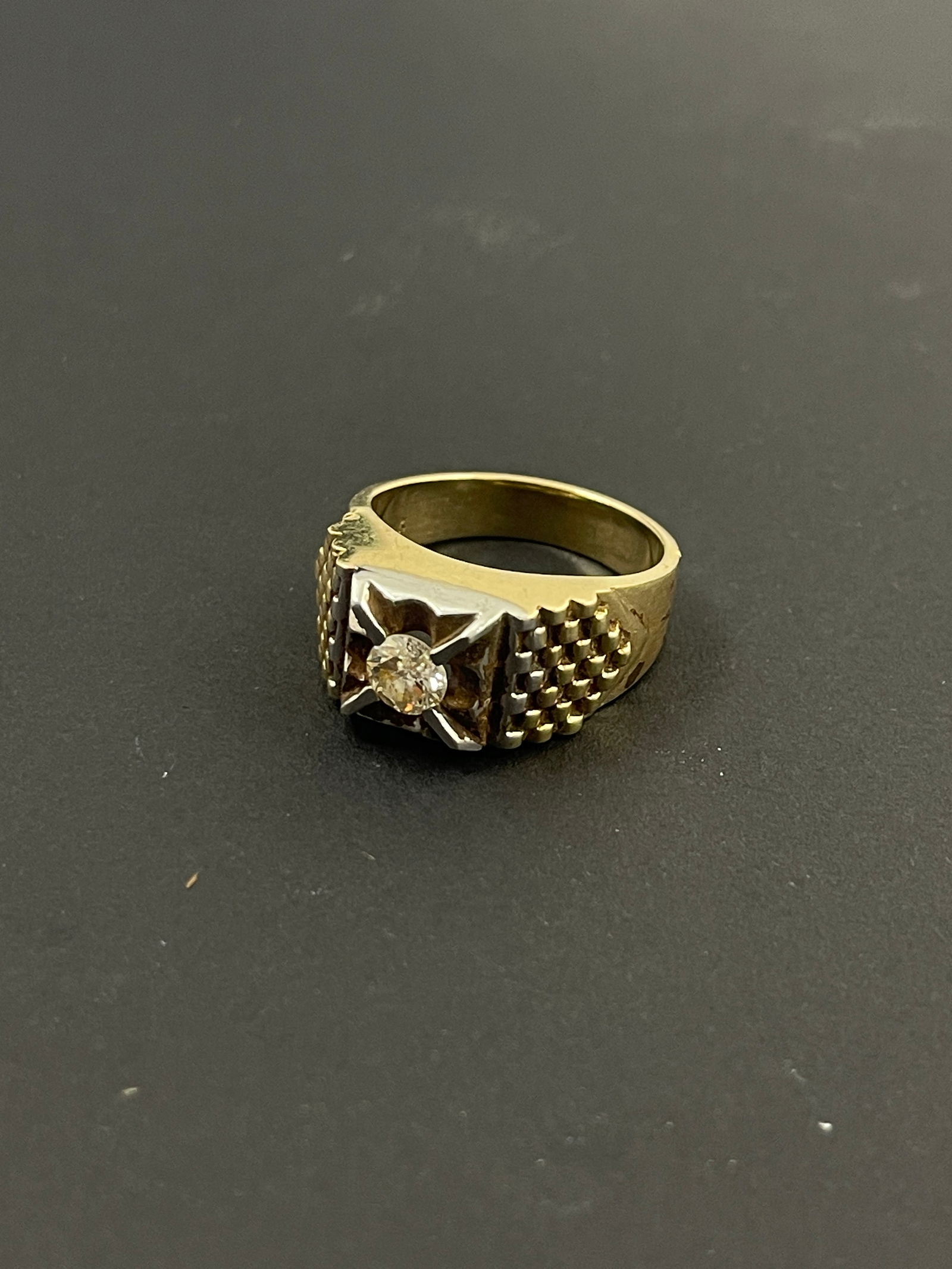 Vintage 14k Gold Round 5.45 mm Diamond Ring Size 10 Weight 10.64 grams (1 of 7)