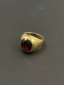Vintage 14k Gold 11.60 x 11.60 mm Garnet Ring size 7 weight 11.84 grams