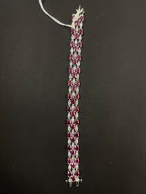 Vintage 18k White Gold 26.3 karat Ruby 4 karat Diamond total weight 28.7 grams