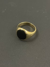 Vintage 14k Gold Onyx Ring size 10 weight 8.28 grams