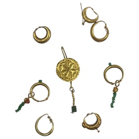 Ancient Greek Roman High Karat Gold Earring Collection Lot