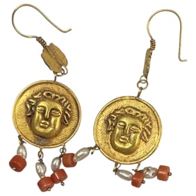 Ancient High Karat Gold Earring Pair Jewelry