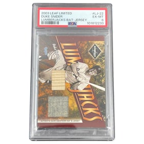 2003 LEAF LIMITED LUMBERJACKS BAT-JERSEY #LJ-22 DUKE SNIDER LUMBERJACKS BAT-JERSEY PSA 6