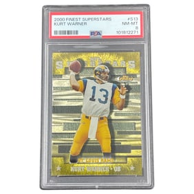 2000 FINEST SUPERSTARS KURT WARNER PSA 8 FOOTBALL CARD