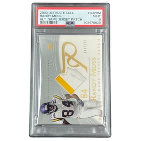 2003 Ultimate Collection Randy Moss Ultimate Game Jersey Patch PSA 9 149/175