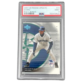 2001 Upper Deck Ichiro Suzuki Rookie Update ROY Bonus PSA 9 Baseball Card