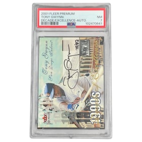 2001 Fleer Premim Tony Gwynn 78/82 Decade/Excellence-Auto PSA 7 Baseball Card