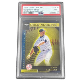 2001 Topps Chrome Roger Clemens Golden Anniversary PSA 9 Mint Baseball Card