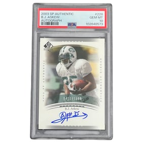 2003 SP Authentic BJ Askew Autograph 713/1200 PSA 10 Football Card