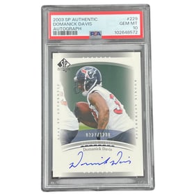 2003 SP Authentic Domanick Davis Autograph 327/1200 PSA 10 GEM MT Football Card