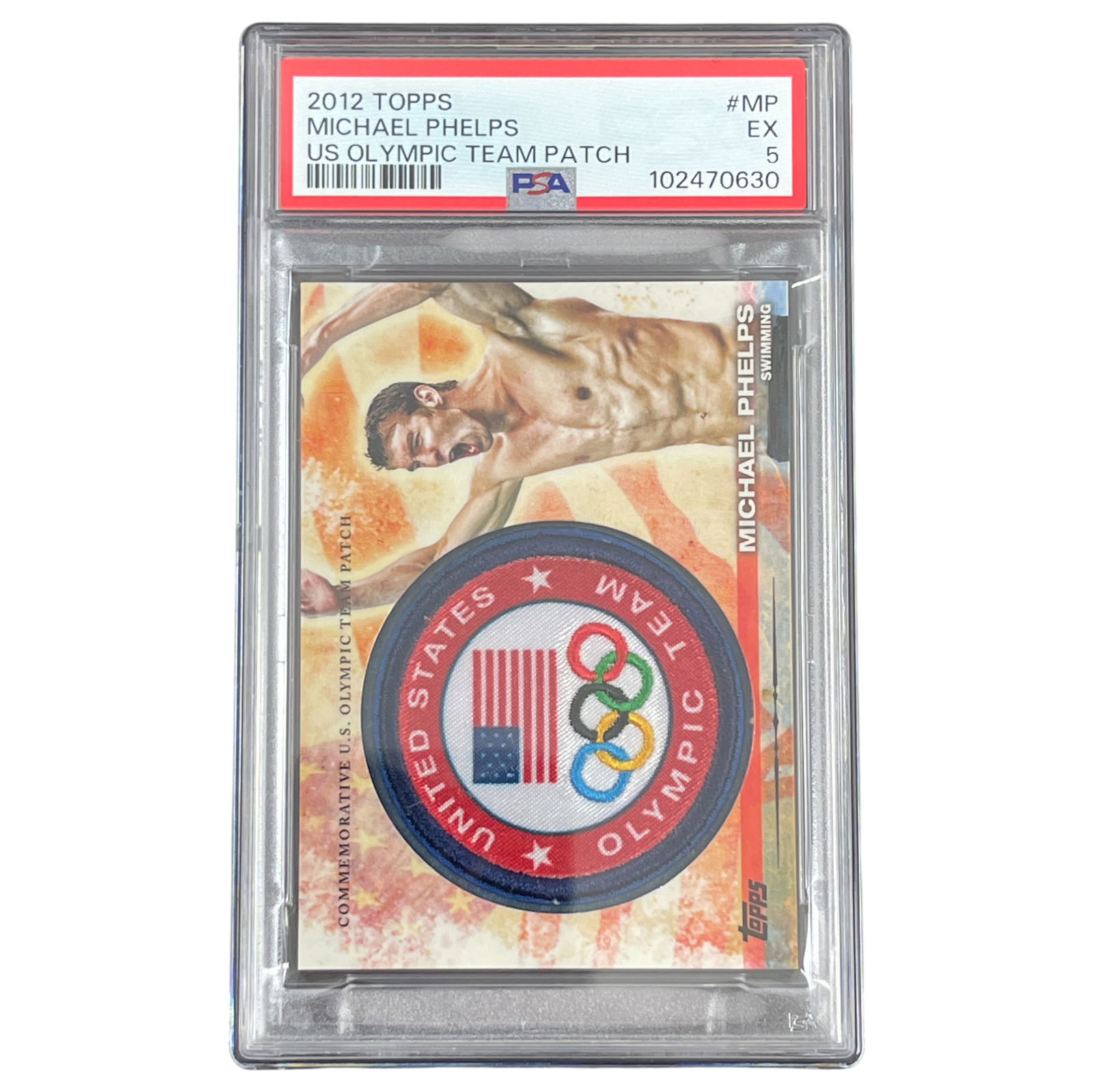 2012 Topps US Olympic Team Michael Phelps Olympic Team Patch PSA 5 Card (1 of 2)