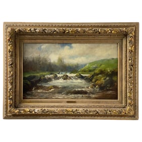 Theodore Robinson (American, 1852–1896) – Mountain Stream, Oil on Canvas, Signed