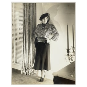 George Hurrell (1904-1992) - 1st Generation Silver Gelatin Photo of Ruth Chatterton Stamped on Verso