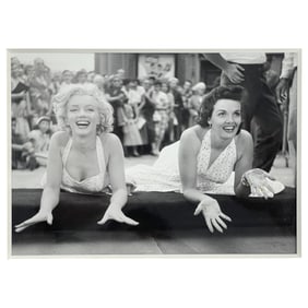 Original Photograph of Marilyn Monroe & Jane Russell at Hollywood Walk of Stars 1960