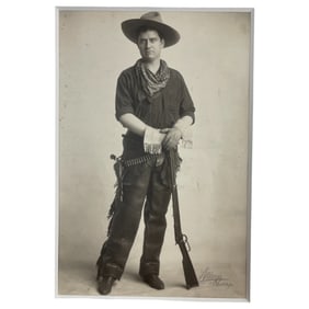 Wild West Cowboy 1890-1910 Albumen Photograph