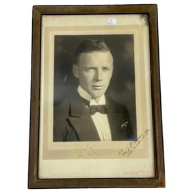 Original Signed Photograph of Charles Lindbergh Dated 1928