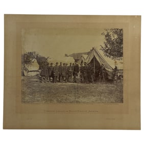 Antique Alexander Gardner 1862 Albumen Abraham Lincoln on Battlefield of Antietam