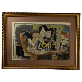 George Braque Mixed Media Painting on Board