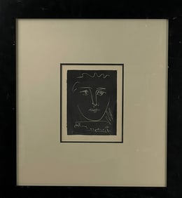 Picasso - L' Age De Soleil Dry Point Heliogravure Signed Bottom Right