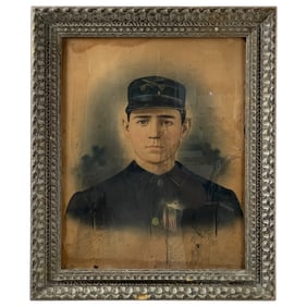 Vintage Civil War Photograph – Seth Ballam, 71st Canal Co., 1864, Inscribed, Framed