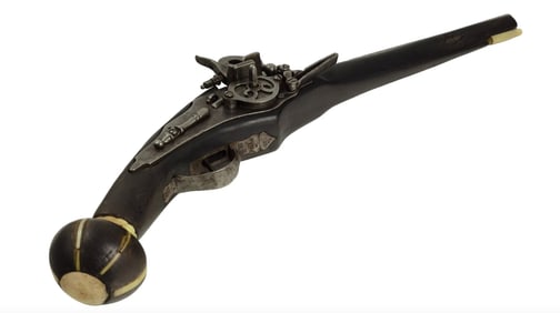 16th–17th Century French Wheel Lock Pistol with Russian Coat of Arms, Stamped “Paris,?? 22"