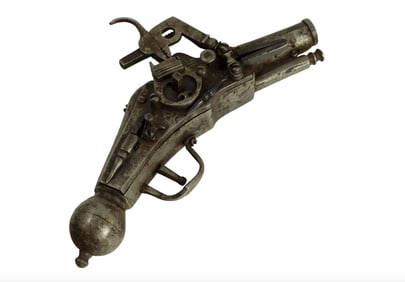 Extremely Rare 16th–17th Century Wheel Lock Keywind Gambler’s Pistol