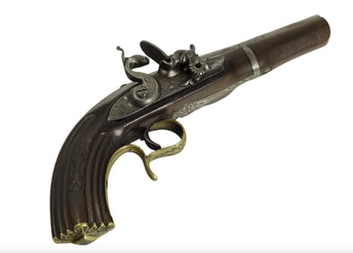 Antique 16th-17th Century Black Powder Engraved Fancy Pistol