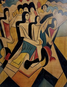 Hugo Scheiber (1873-1950): Women Oil on Board Signed Lower Right