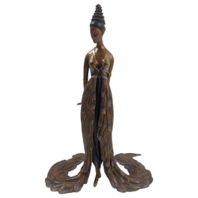 Erté (Romain de Tirtoff, Russian/French, 1892–1990) – Feather Gown, Bronze Sculpture