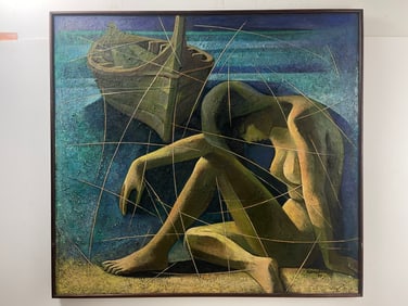 Soonpongsri Kamchorn (Thai, b. 1937) – Abstract Nude, Oil on Canvas, Framed