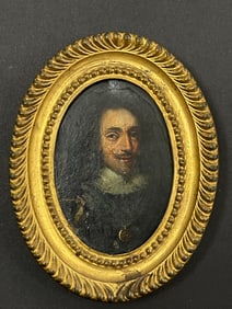 Antique Oil on Copper Painting of King Charles I