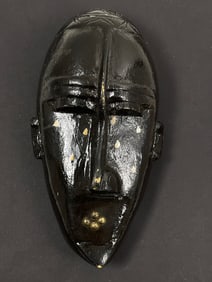 African Wooden Mask Sculpture Signed Man Ray on Verso