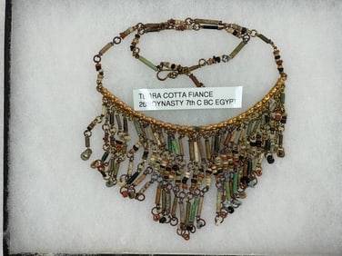 Antique Egyptian terracotta Finace Wedding Necklace Band