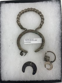 Ancient Thracian Silver Earrings