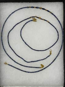 Ancient Blue Bead and Stone Necklace