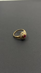 Vintage 14k Gold Diamond Ring Size 16