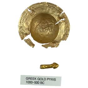 Ancient High Karat Gold Greek Pyxis Artifact