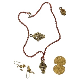 Ancient High Karat Gold Earring Necklace Jewelry Collection Lot