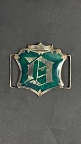 Extremely Rare 1 of 1 Ty Cobb 1915 Stolen Bases Crown Baseball Silver and Enamel Belt Buckle Award