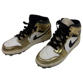 Nike Air Jordan Shoes 1 mid SE metallic Gold Shoes Size 7Y