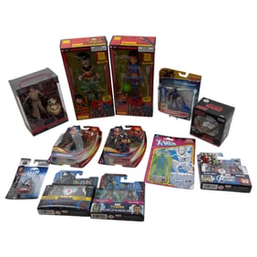 Collection of DC Action Figures and Star wars Toys