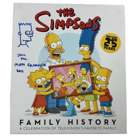 The Simpsons Matt Groening Signed Doodled Family History Book